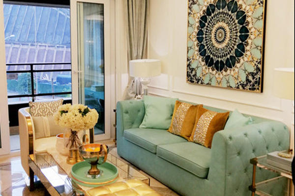 地中海风格蓝色清新客厅沙发装修效果图