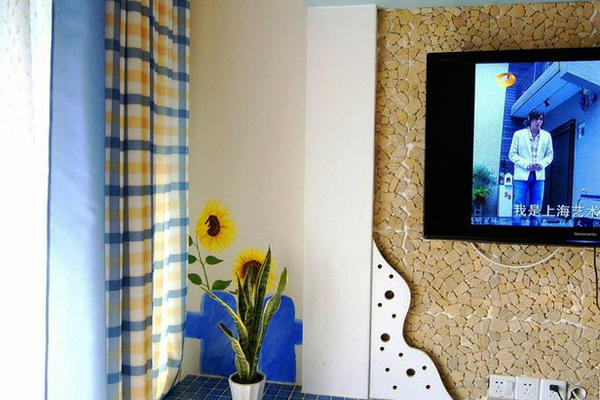 96平米地中海风格温馨三室两厅室内装修效果图案例