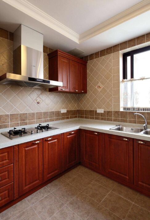 79平米小户型中式风格厨房橱柜瓷砖装修效果图