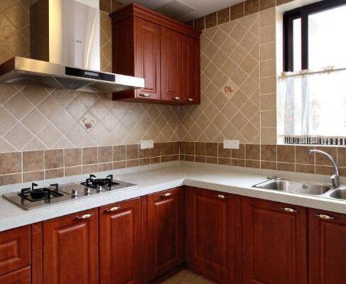 79平米小户型中式风格厨房橱柜瓷砖装修效果图