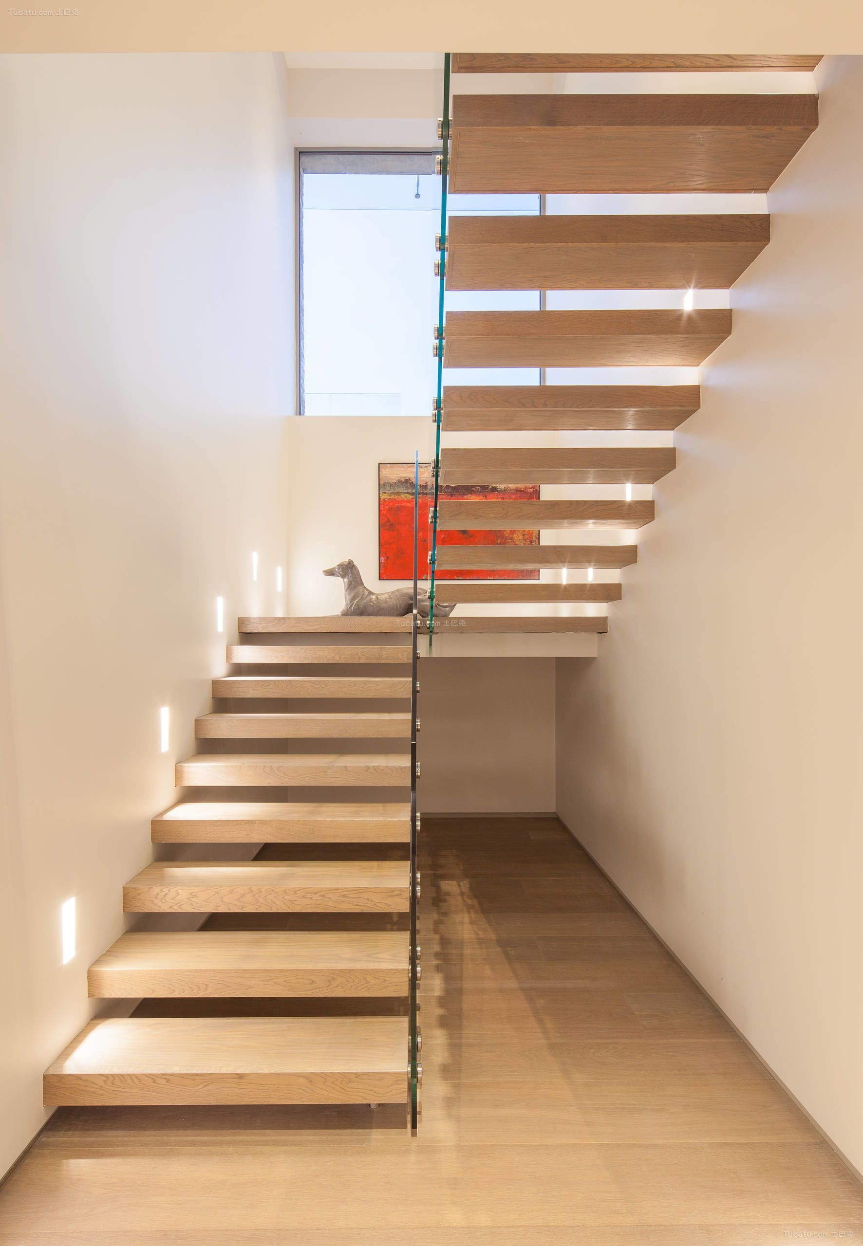 120平米现代风格复式楼楼梯隔断装修效果图