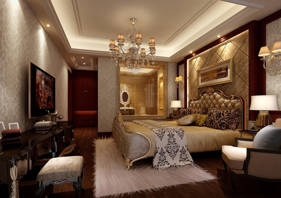 古典奢华的大户型家居卧室装修效果图