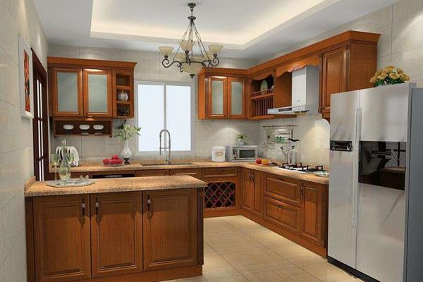 108平米兩居室現代風格廚房棕色櫥柜裝修效果圖