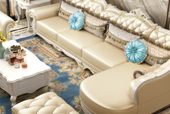 70平客厅真皮休闲沙发装修效果图