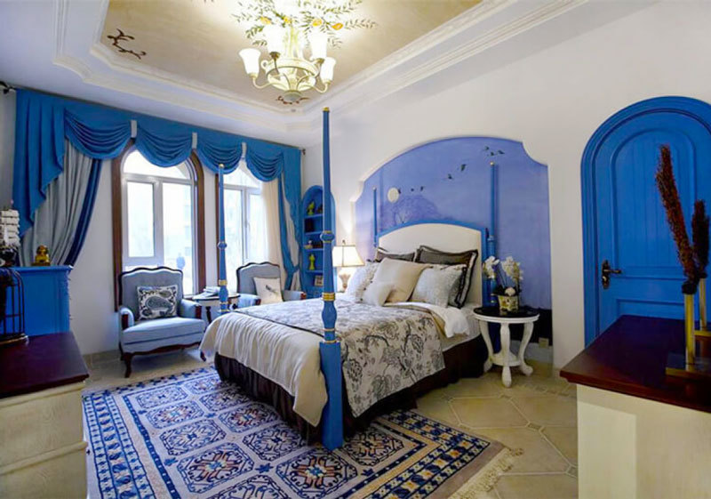 地中海风格别墅室内精美卧室装修效果图