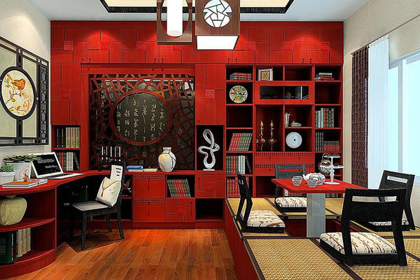 大户型古典风格红色家具装修效果图