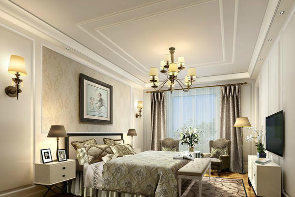 古典风格25平米大卧室设计装修效果图