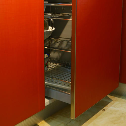 9平米厨房红色橱柜装修效果图