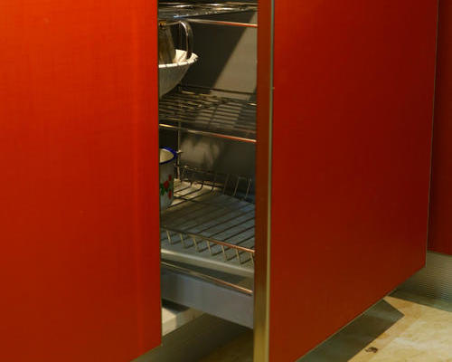 9平米厨房红色橱柜装修效果图