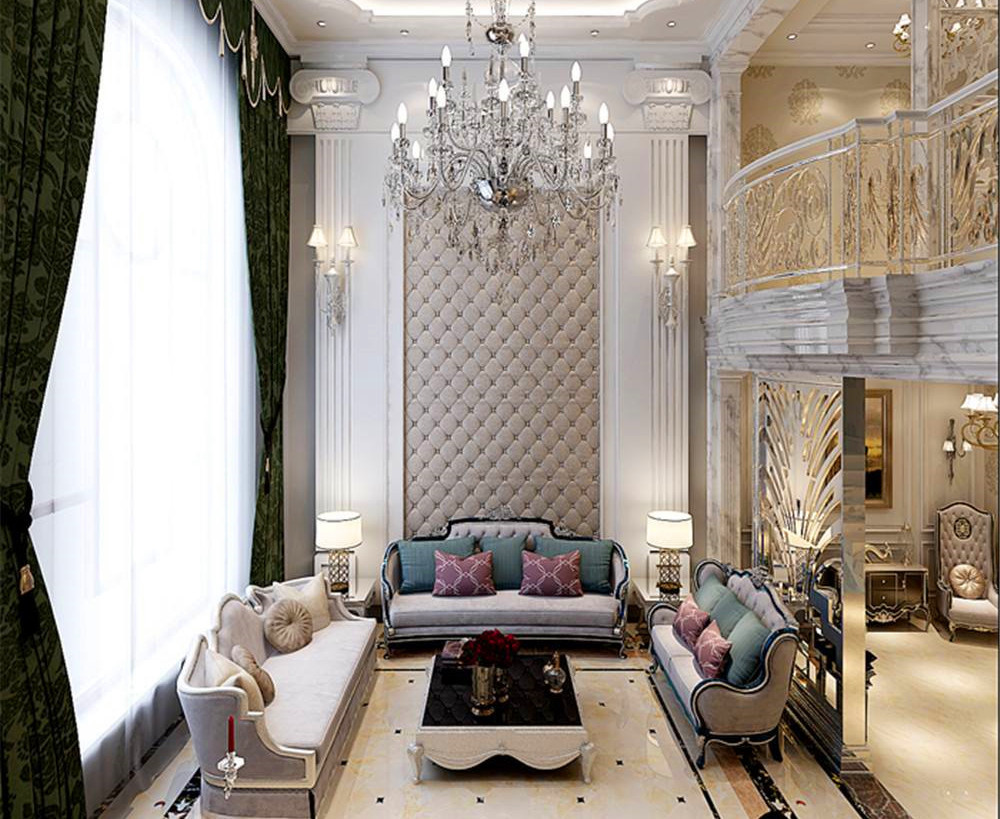 190平米小别墅客厅卧室现代欧式风格装修效果图