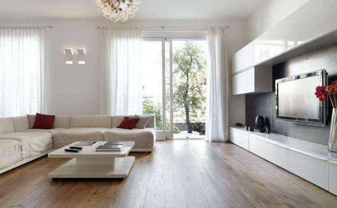 70平米房子中式古典风格白色木地板装修效果图