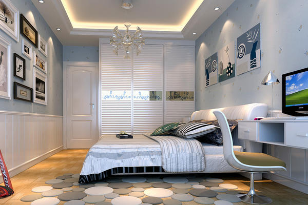 舒适大户型地中海风格卧室背景墙装修效果图