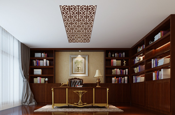 大方得体的欧式古典风格书房设计装修效果图大全