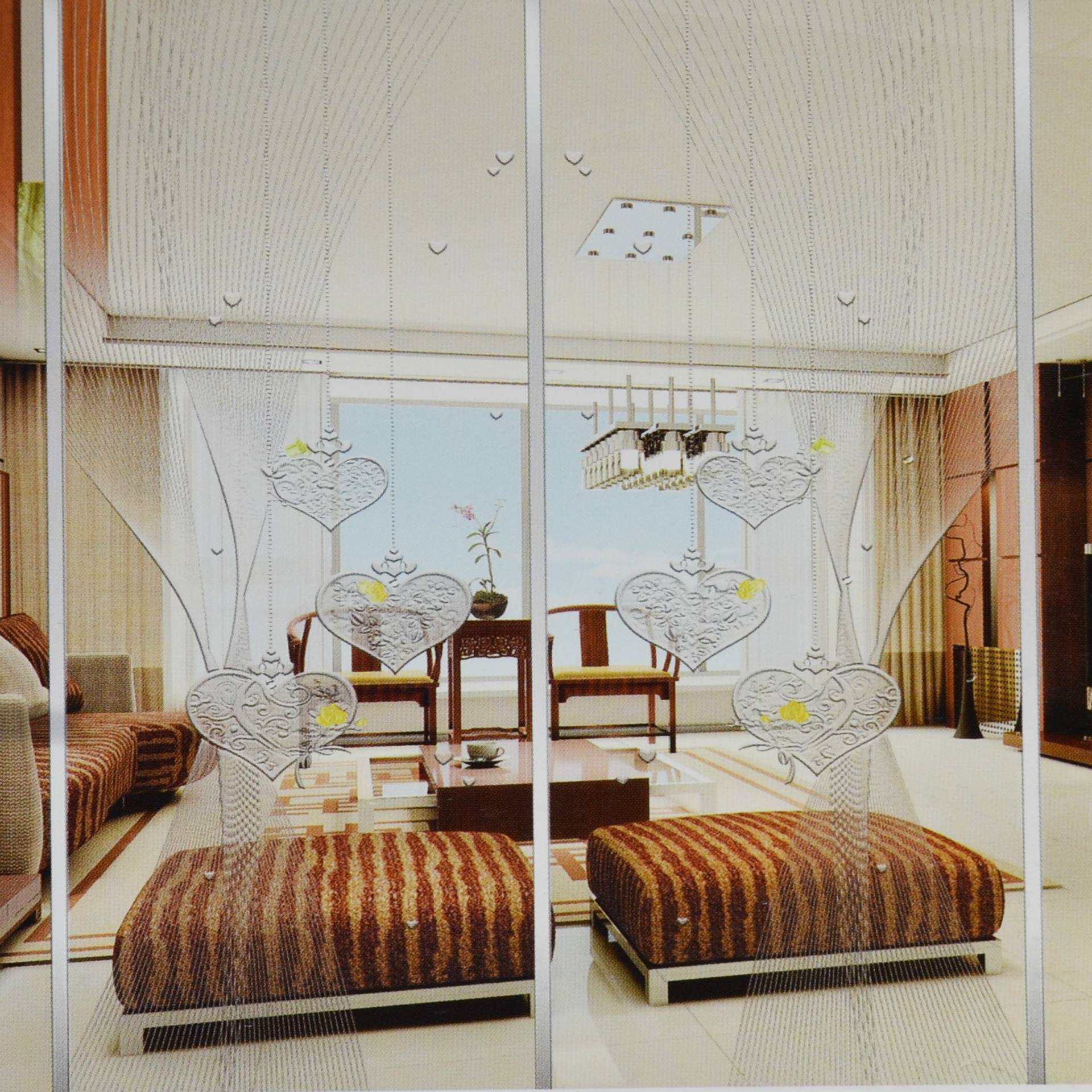 140平米美式风格客厅艺术隔断装修效果图