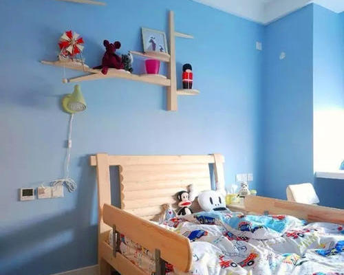 5平米淡蓝色儿童房间现代风格装修效果图