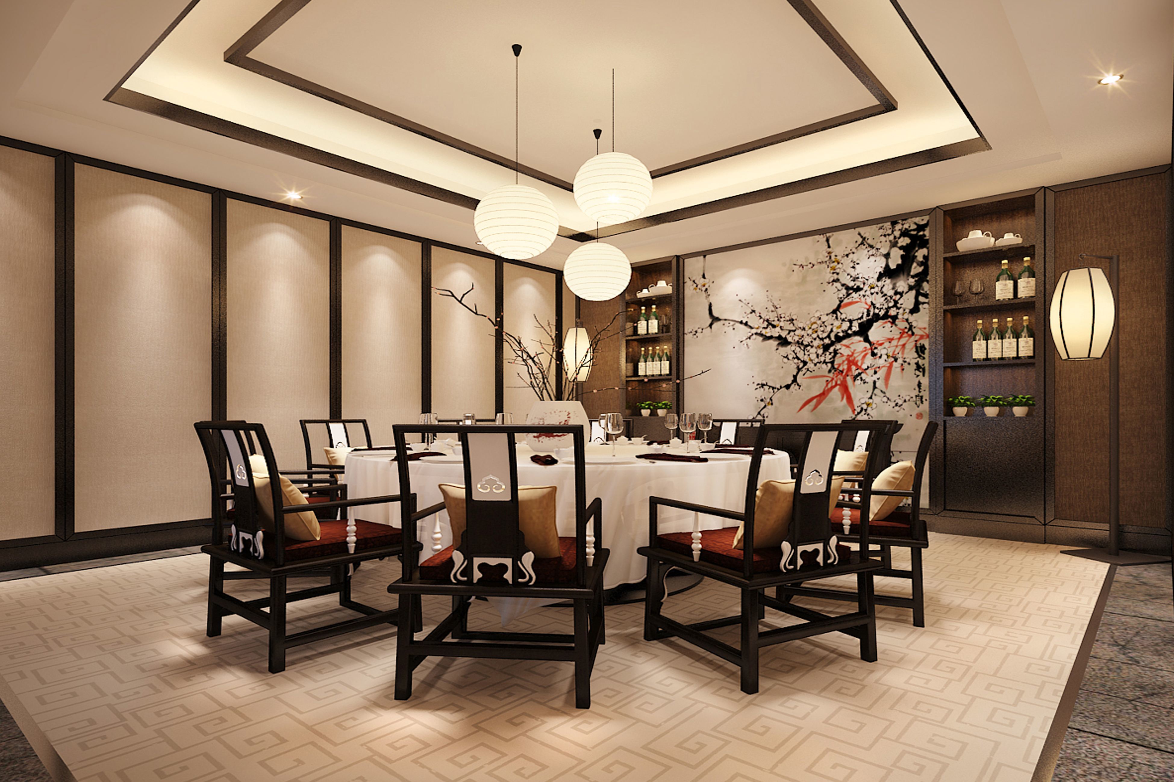 40平新中式别墅餐厅装修效果图