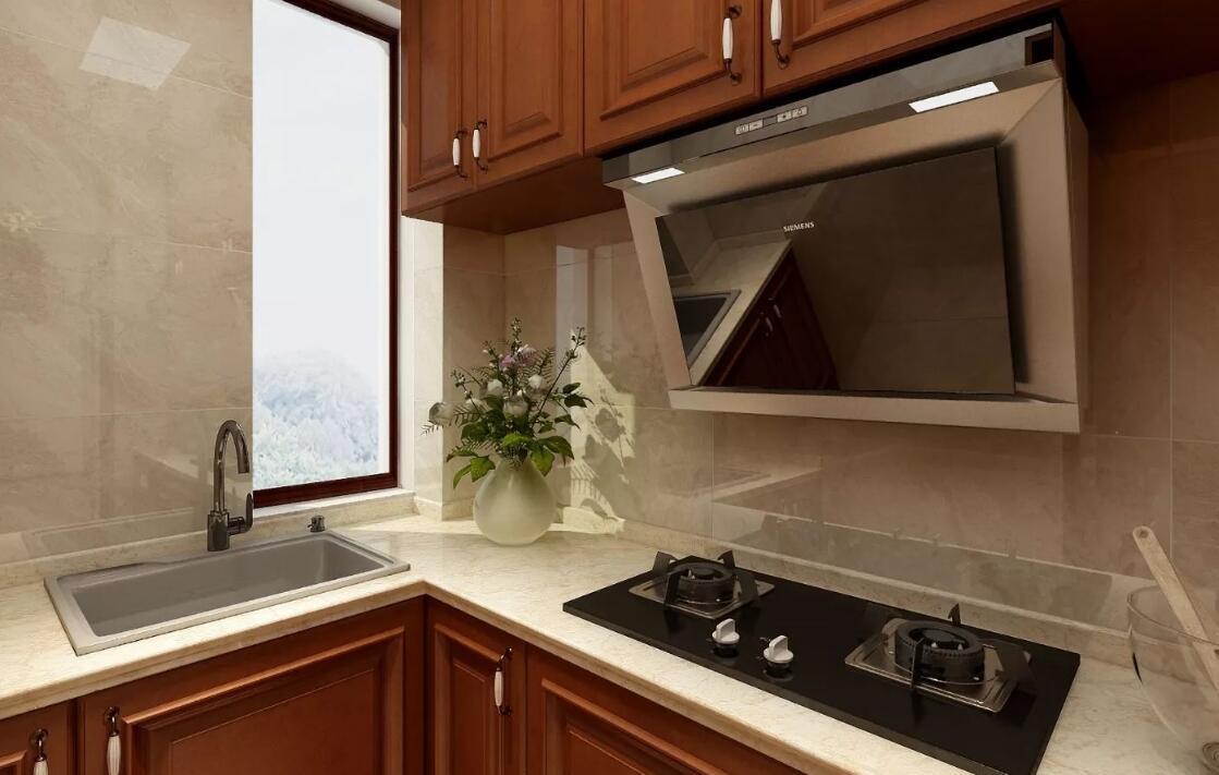 105平米两居室现代风格厨房拐角橱柜装修效果图