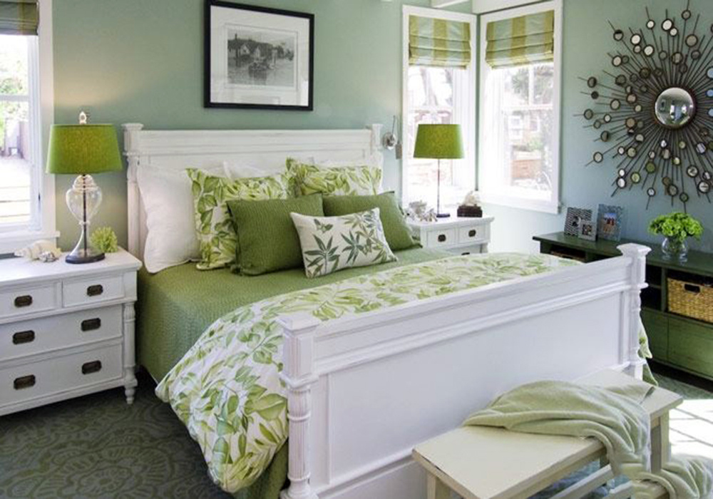 十平米墨绿色卧室装修效果图
