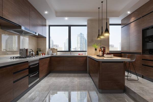 50平新中式别墅厨房装修效果图