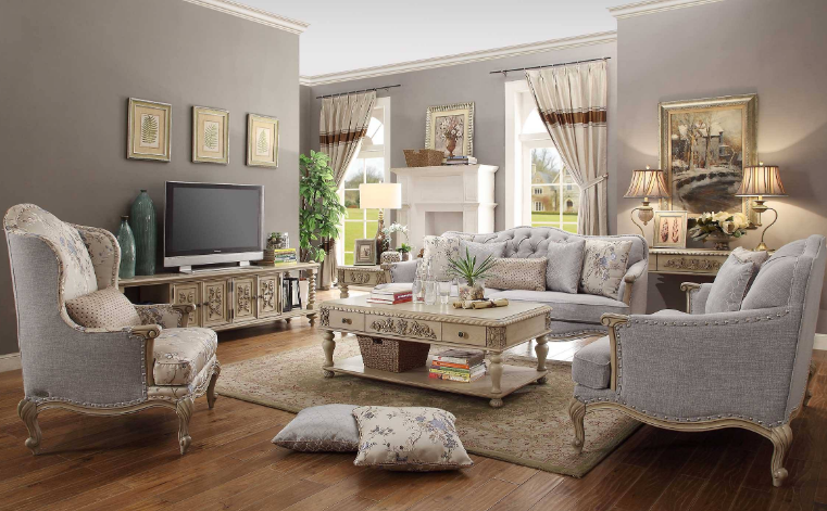 公寓美式复古风格白色家具装修效果图