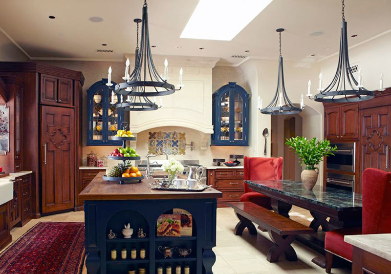 地中海风格混搭精致别墅厨房装修效果图