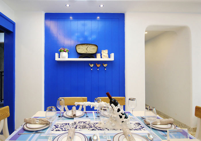 地中海风格两居室精致餐厅背景墙装修效果图