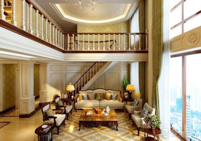 350平米欧式风格别墅客厅楼梯图片大全2020