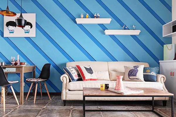 地中海风格小户型室内客厅沙发装修效果图
