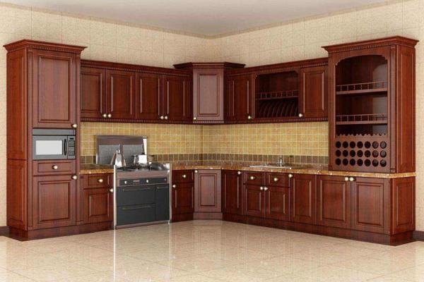 190平米大户型中式风格厨房拐角橱柜装修效果图