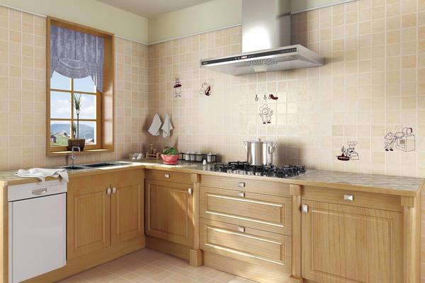 169平米复式现代风格厨房橱柜瓷砖装修效果图
