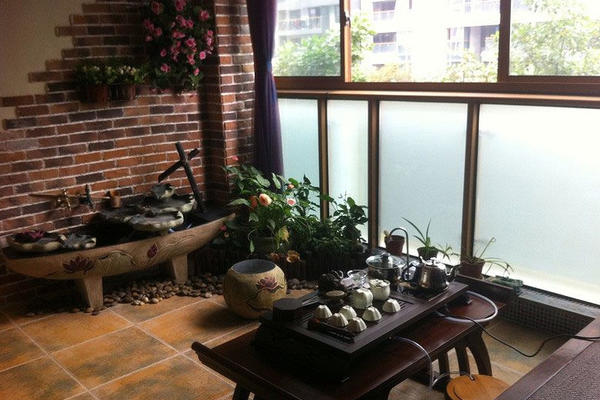 中式古典家居入户花园装修效果图
