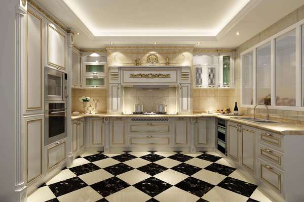 5平米黑白瓷砖厨房装修效果图