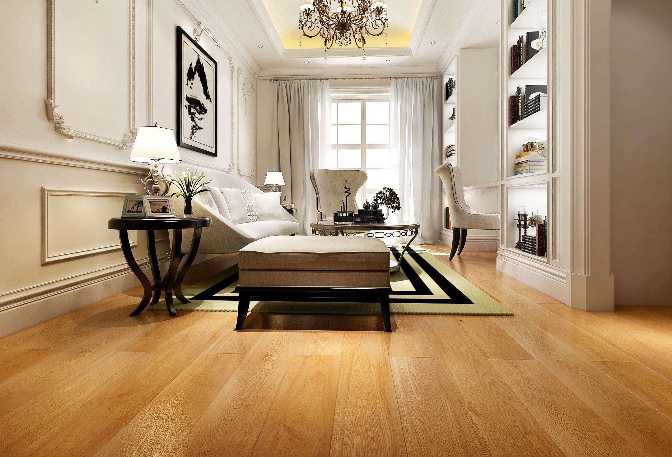 120平三居室美式风格书房生活家地板效果图