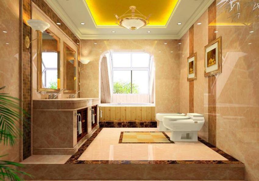 90平美式风格厕所瓷砖效果图大全