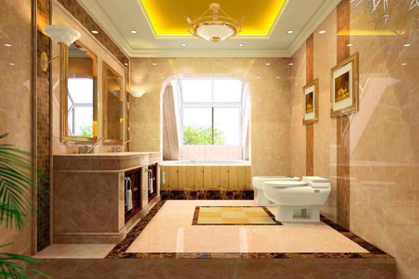90平美式风格厕所瓷砖效果图大全