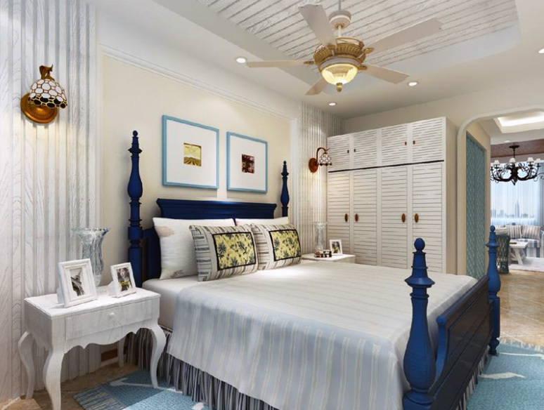 现代大户型地中海风格卧室装修效果图
