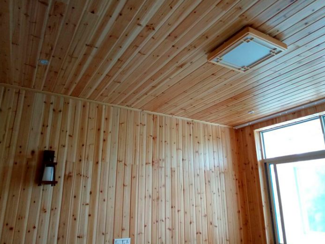 89平米房子卫生间桑拿板吊顶现代简欧风格装修效果图