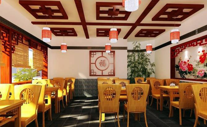 古典与现代的碰撞：中式餐馆装修效果图图集