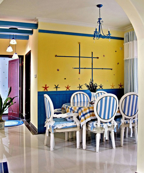 地中海风格创意餐厅背景墙装修效果图赏析