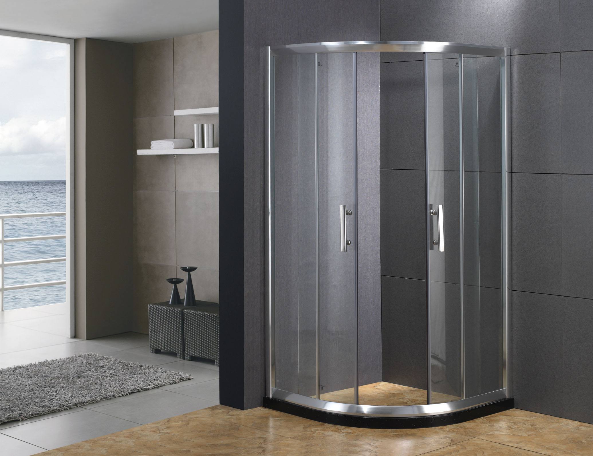 14平米卫生间现代风格淋浴房隔断装修效果图