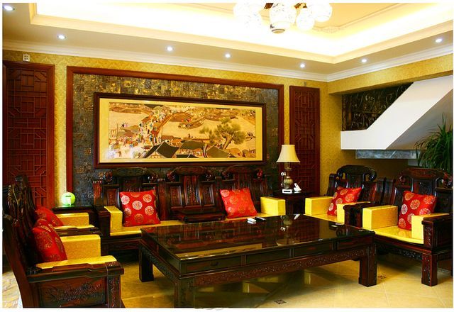 中式古典风格客厅效果图
