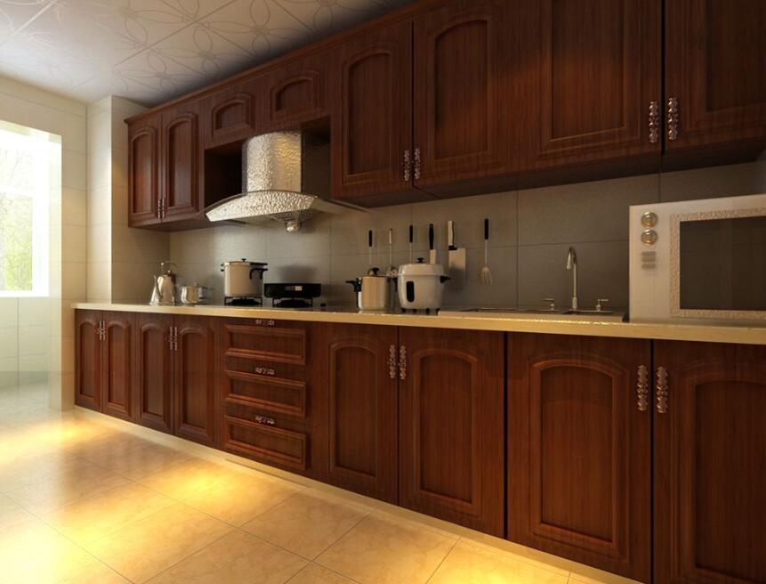 290平米别墅现代风格厨房木纹橱柜装修效果图