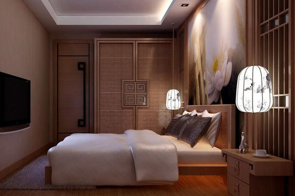 30平米中式复古风格卧室护眼台灯装修效果图