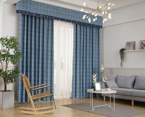 50平米房子地中海风格家用电动窗帘装修效果图