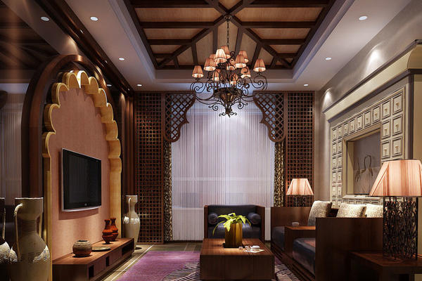 古典欧式风格精致典雅客厅电视背景墙装修效果图