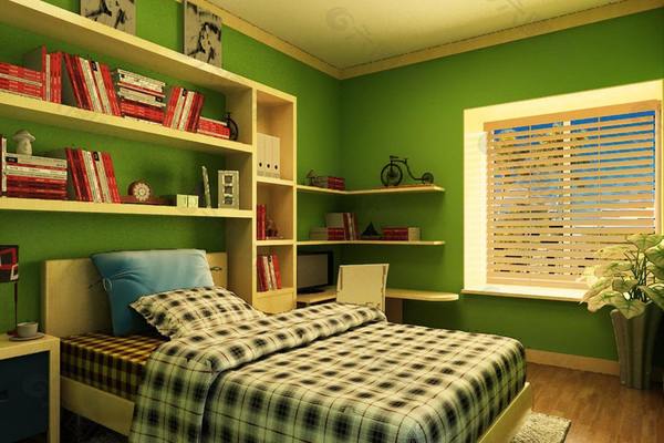 11平米淡绿色房间简欧风格装修效果图