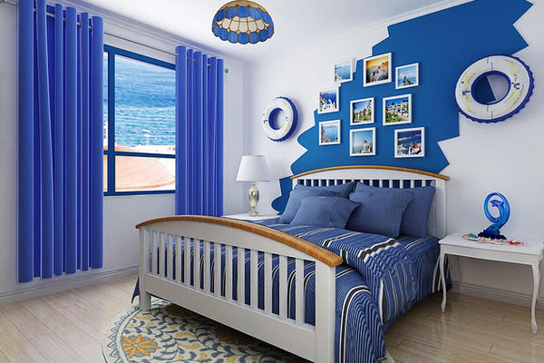 26平米地中海风格卧室照片墙设计效果图赏析