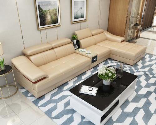 90平米房子现代简欧皮沙发装修效果图