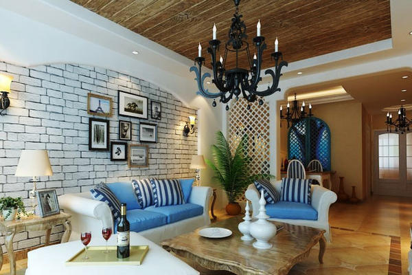 地中海风格精致客厅照片墙装修效果图赏析