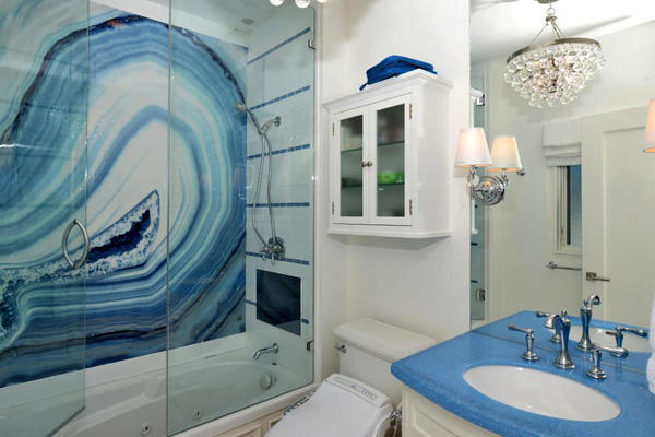 地中海风格二居室卫生间3D瓷砖效果图鉴赏